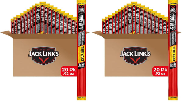 Jack Link's Beef Sticks,Teriyaki - Protein Snack,Meat Stick with 5g of Protein,Beef