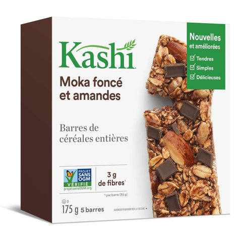 175g/6.17oz., 5ct, Kashi, Chewy Granola, Dark Mocha Almond Snack Bars, {Imported from Canada}