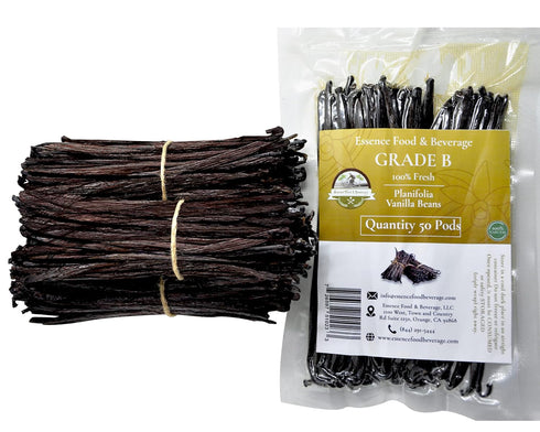 50 Vanilla Beans Grade B for Making Vanilla Extract, Vanilla Beans Bulk
