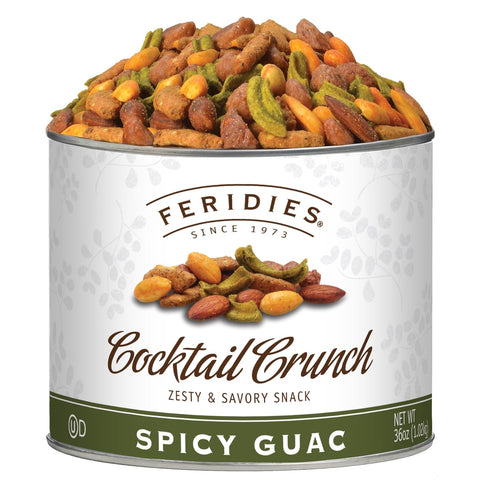 FERIDIES Gourmet Cocktail Crunch Spicy Guac Snack Mix for Adults with Tangy