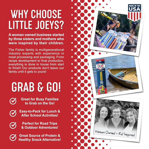 12 Count Little Joeys Original Beef Snack Sticks Box High Protein Meat Snacks for Adults & Kids Keto Friendly, Low