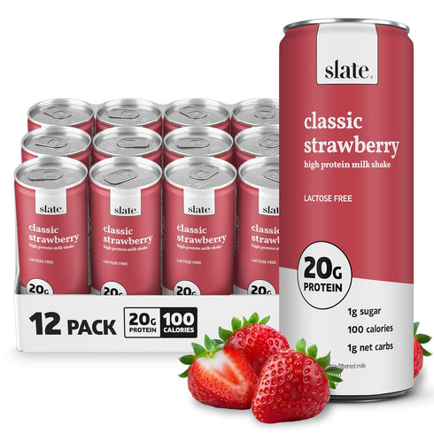 Slate Milk - High Protein Milk Shake - Classic Strawberry - Lactose