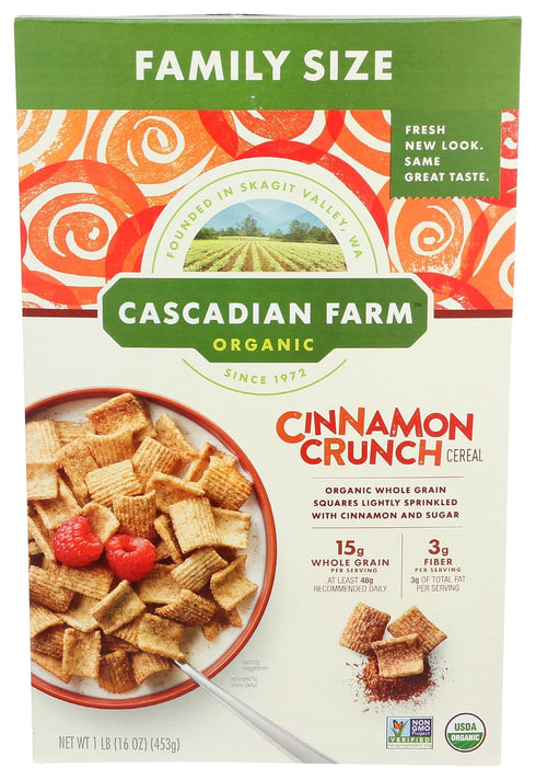 Cascadian Farm, Cereal Cinnamon Crunch Organic, 16 Ounce