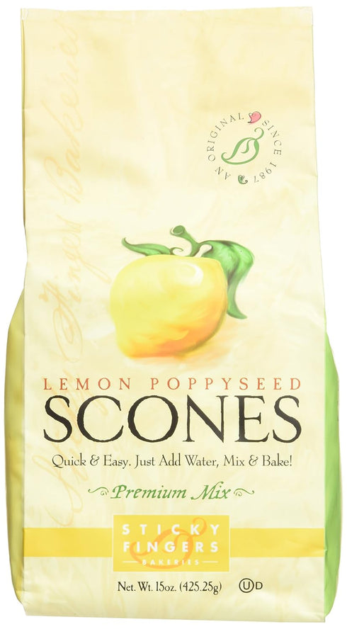 Sticky Fingers English Scone Mix Lemon Poppyseed 15oz