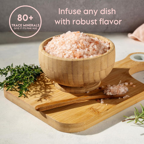 2.5 Lbs 100% 84 LA SALT CO Kashmir Pink Himalayan Salt Jar, X-Fine | Pure, Food Grade with Trace Minerals | Kosher