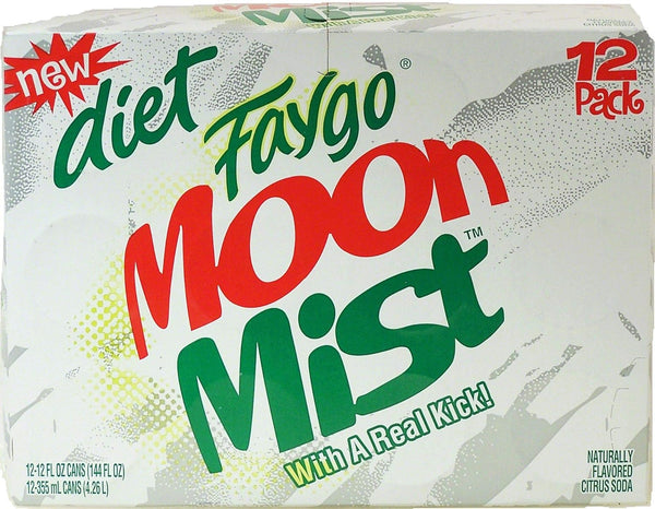 Faygo Moon Mist DIET citrus soda pop, 12-fluid ounce cans 12-pack suitcase