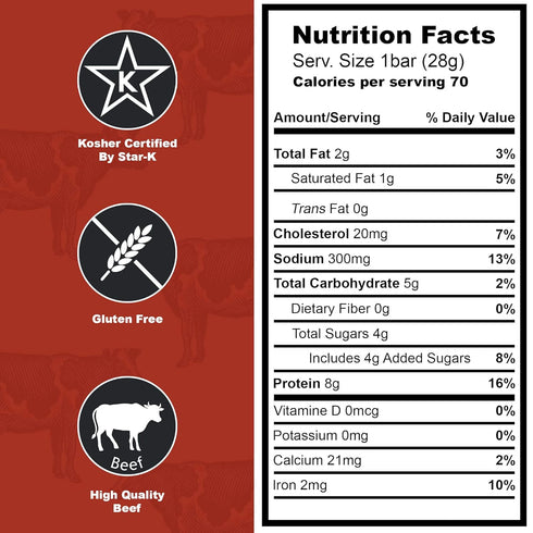 Premium Aufschnitt Products Pack, 6 Count Aufschnitt Beef Bars - High Protein Snack with Grass Fed Beef - Kosher