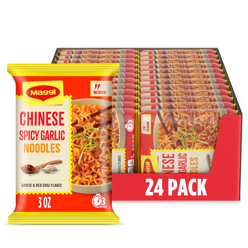 Maggi Chinese Spicy Garlic Noodles, Instant Ramen Noodles, 3 min, Vegetarian, Halal,