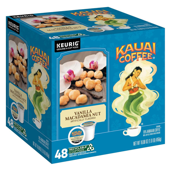Kauai Coffee K-Cup Pods for Keurig Brewers Arabica Coffee, 10% Hawaiian Medium