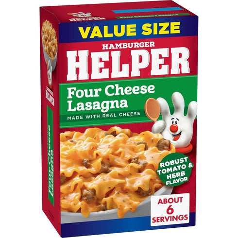 5.5 oz Hamburger Helper, Four Cheese Lasagna, box