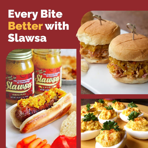 17.8 oz Slawsa Original The Crunchy Relish Alternative | All-Natural Gourmet Topping for Hot Dogs, Burgers & Brats