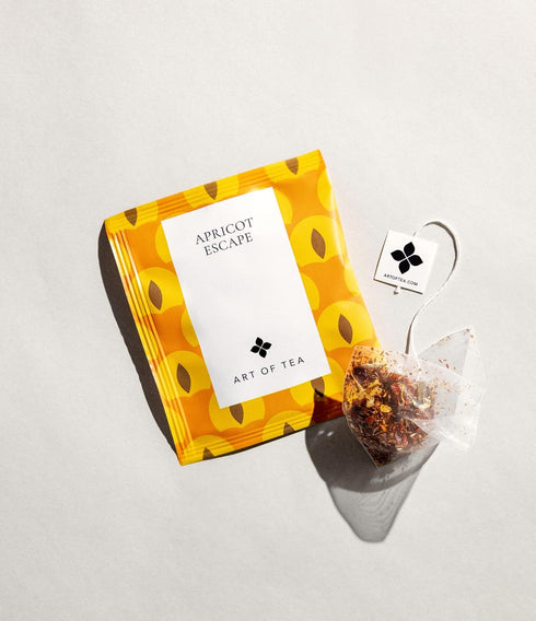 50 Art of Tea | Apricot Escape - Caffeine Free | Pyramid Tea Bag Sachets