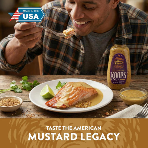 12 Oz, Pack 2 Koops' Honey Dijon Mustard Gourmet Mustard, Gluten-Free, Kosher, Made in USA, From Quality Mustard Seeds