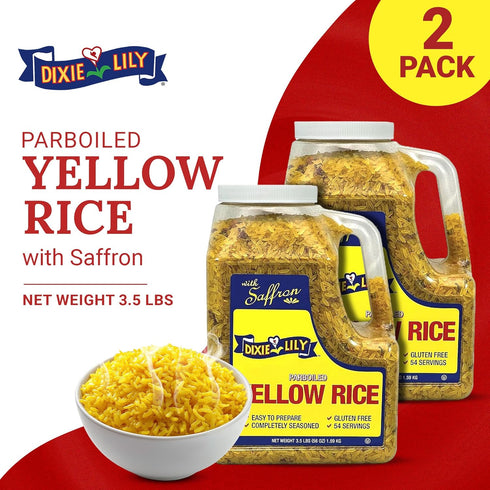 2 Pack Dixie Lily Yellow Rice Dinner/Jug - Long Grain Parboiled Rice with Dehydrated Vegetables with Vitamins