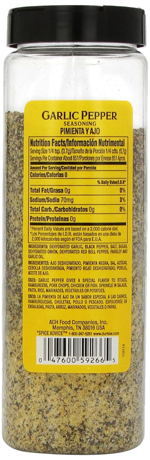 Durkee 21 Garlic Pepper Seasoning, Ounce Container