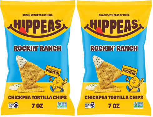 HIPPEAS Chickpea Tortilla Chips, Rockin' Ranch Gluten Free Snacks, Dairy Free, Vegan,