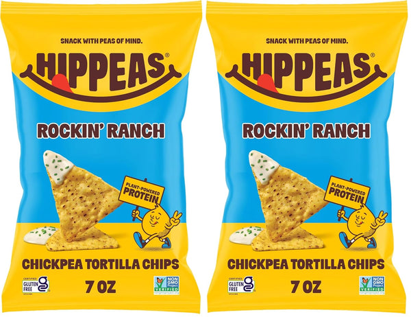 HIPPEAS Chickpea Tortilla Chips, Rockin' Ranch Gluten Free Snacks, Dairy Free, Vegan,