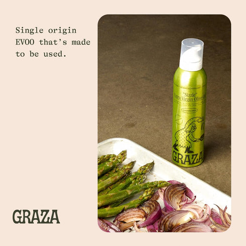 5 Oz Graza Sizzle Extra Virgin Olive Oil Spray, Cooking Oil - High Polyphenol Peak Harvest EVOO Cooking Oil in a Spray