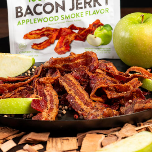 Pack 5 24g (5 Bacon Jerky Variety | Flavors & Up to Protein Per Bag | Fully Cooked, Tender, Easy to Chew, USA Made