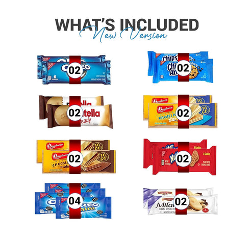 Pack Package 32 Count, Cookies Variety - Individually Wrapped Assortment, Sampler Bulk Care - Cookie Bundle, Office
