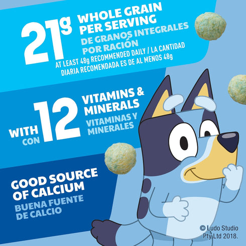 General Mills 18 oz Bluey Cereal, Crispy Corn Cereal Puffs, Made with Whole Grain, Family Size