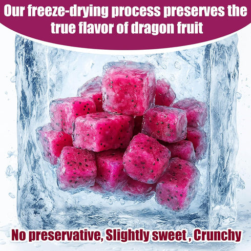 Nahasahr 7oz 100% Freeze Dried Dragon Fruit Pieces - Natural Crispy Dry Fruit Flakes, No Gluten, Dried Pitaya