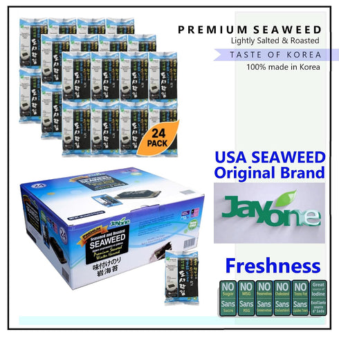 Generic Pack 48) Korean Traditional Roasted Seaweed Snack, Lightly Salted Nori, Dried Seafood Snack (Small