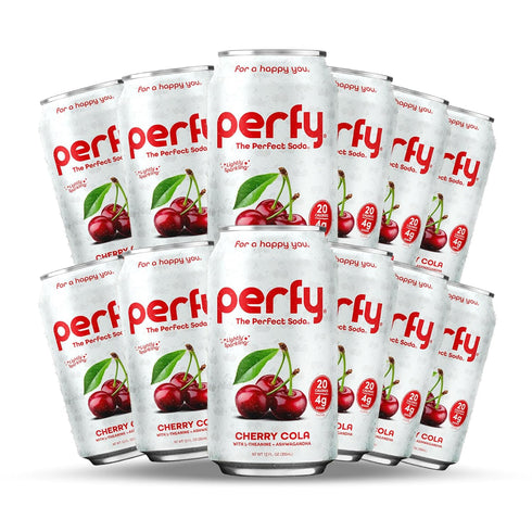 PERFY Caffeine Free Cherry Cola Soda | Made With Real Juice Low