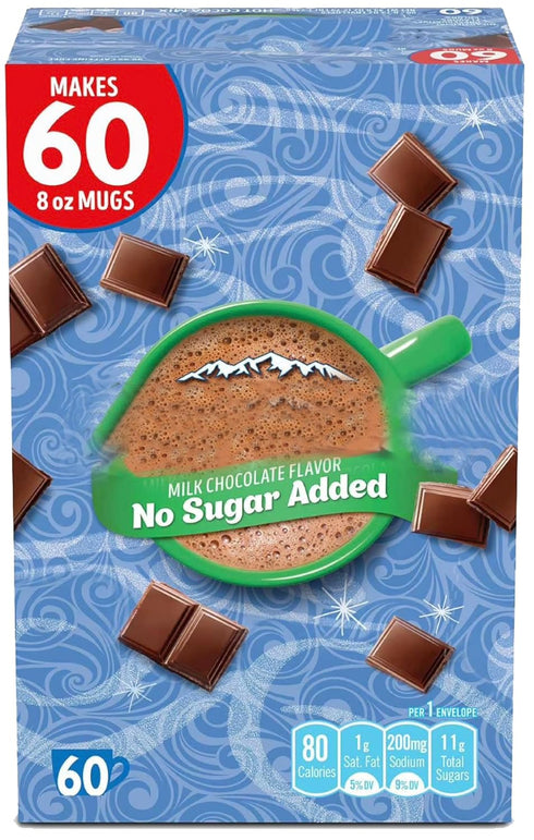 kool aides Swiss Miss Milk Chocolate No Sugar Added Hot Cocoa Mix, 60 Count