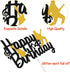 Music Cake Topper Happy Birthday Sign Musical Notes Player Cake Decorations for Musical Rock Theme Man Boy Girl
