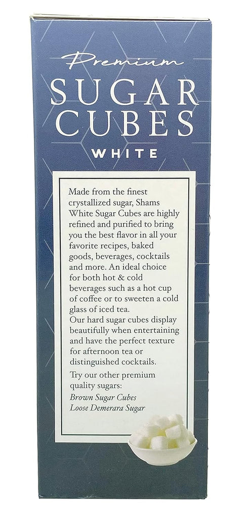 17.6 Shams Kosher Sugar Cubes White Pure Cane Sugar Cubes, Non-GMO, Vegan, Certified Kosher, Sugar Cubes for Coffee