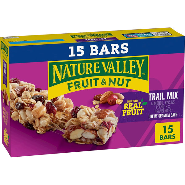 Nature Valley Chewy Fruit & Nut Trail Mix Granola Bars, Almond Raisin