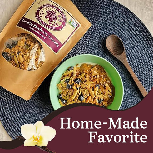 10 oz Maple Nut Kitchen Lavender Blueberry Granola | Low Sugar, Gluten-Free Granola with Oats, Almonds & Real