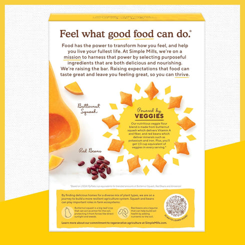Mmms 4 (Pack 6) Simple Mills Pop Cheddar Veggie Flour Baked Snack Crackers, Gluten Free, Ounce