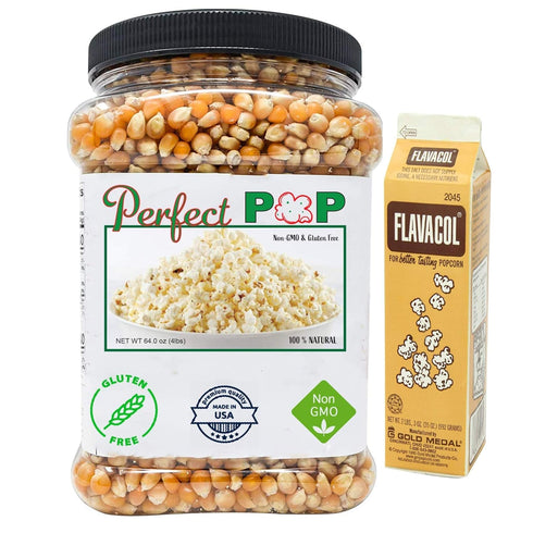 Concession Essentials Premium Gourmet Yellow Popcorn and Popcorn Salt Kit. Flavacol Popcorn Season Salt