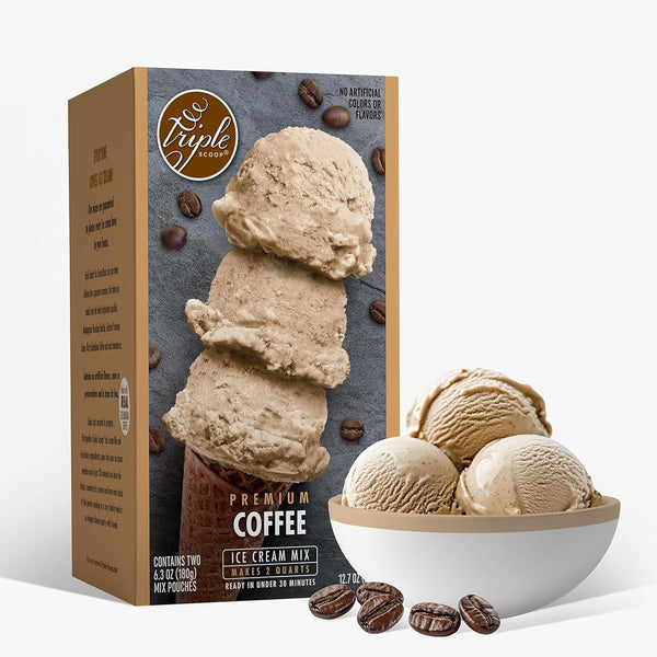 Triple Scoop - Premium Coffee Ice Cream Mix For Ice Cream Maker.