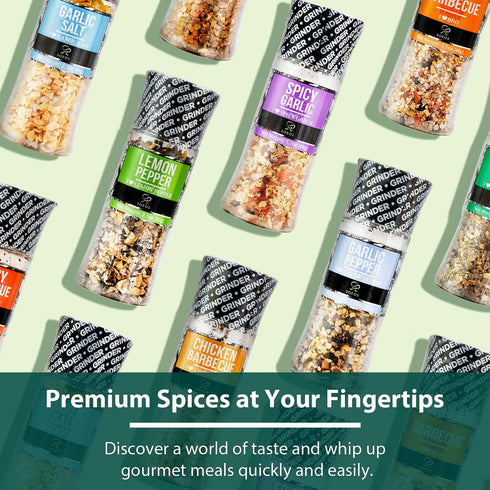 Set 9 Set, Soeos Spice Seasoning of with Integrated Grinders, Individual Spice Grinder, Pure and Fresh Perfect for BBQ