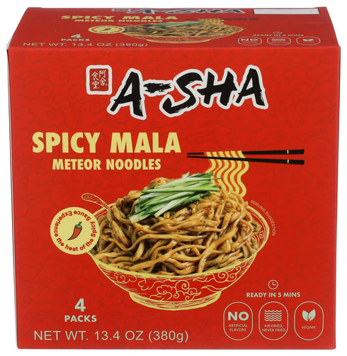 A-Sha Galaxy Noodles with Spicy Sauce 4pk, 13.4 OZ