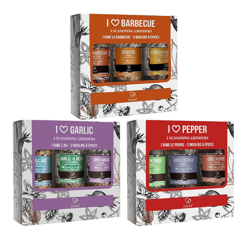 Set 9 Set, Soeos Spice Seasoning of with Integrated Grinders, Individual Spice Grinder, Pure and Fresh Perfect for BBQ