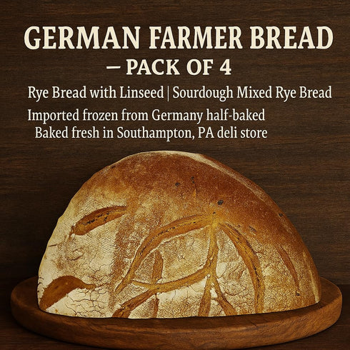Pack 4 German Farmer Bread of | Rye with linseed. | Sourdough Mixed.