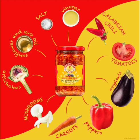 Hot Spread Sauce Miscela Esplosiva, TuttoCalabria, 10 OZ (285g), Minced Calabrian Chili & Vegetables