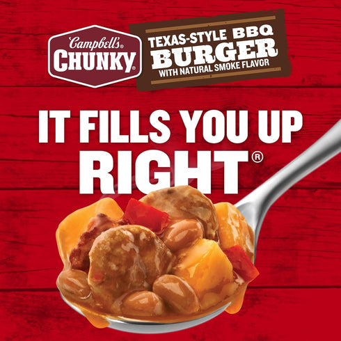 18.8 oz Campbell's Chunky Texas-Style BBQ Burger with Natural Smoke Flavor Soup, Can