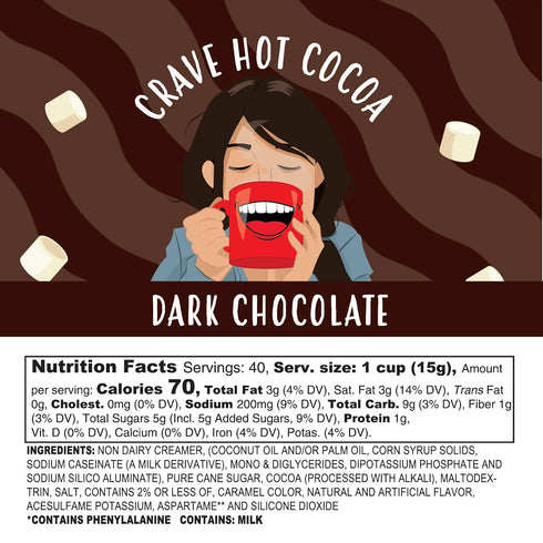 2.0 40 Count Crave Hot Chocolate Pods, Compatible with K-Cup Brewers, Dark Chocolate