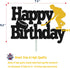 Hockey Cake Topper with Player Figurines - Happy Birthday Decor for Kids, Boys, Girls, Ice Hockey Party Supplies