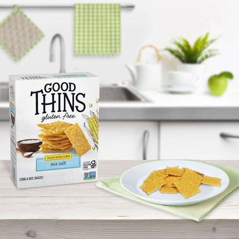 Pack, 4 GOOD THINS Rice & Corn Snacks Gluten Free Crackers Variety Bulk Snack Crackers, Boxes