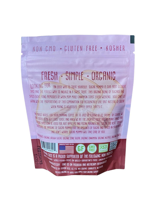 Momma 5oz Organic Cinnamon Sugar Dessert Spice - Sugar by Flavor Seed, Gluten Free Sweet Seasonings and Spices