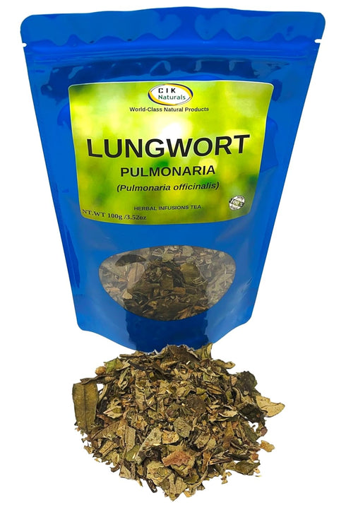CIK Naturals (100g) Lungwort Herb Pulmonaria tea Herbal Infusions Zip-lock bag Pulmonaria officinalis