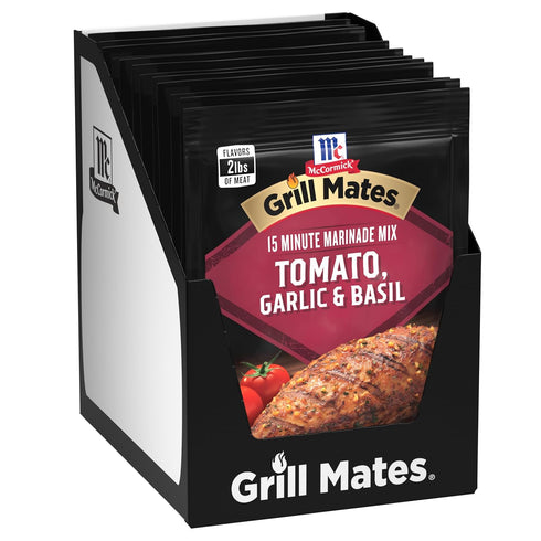 McCormick Grill Mates Tomato, Garlic & Basil Marinade Mix, 0.87 oz, Pack of 12