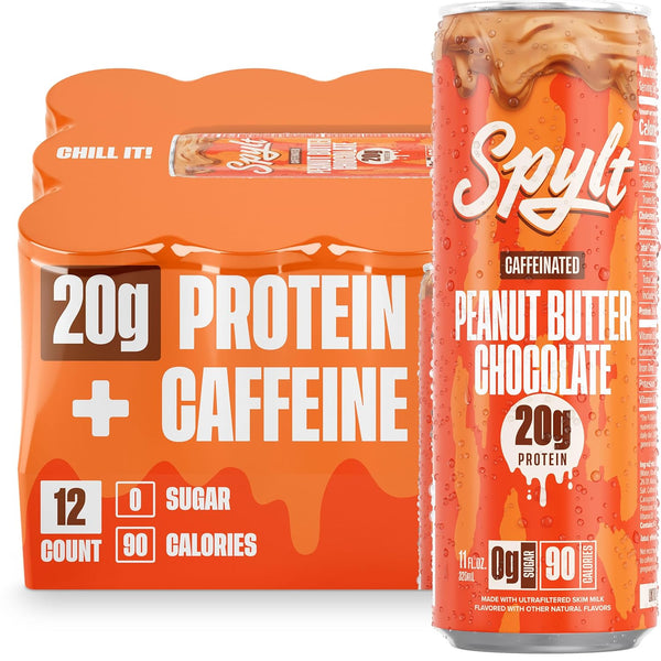Spylt High Protein Peanut Butter Chocolate Milk with 60mg Caffeine & 20g