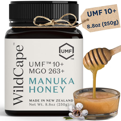WildCape Manuka Honey Certified UMF 10+/MGO 263+ - 100% Pure, Raw, Unpasteurized,